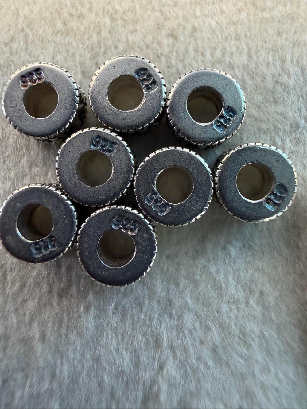 Sterling Silver Circle Spacer Beads - Pack of 8